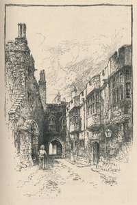 Nordtor und Bibliothek, vom King Johns Tower, 1895
