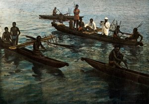 Papua-Neuguinea. Papuanische Pirogen, 1900