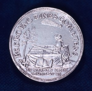 Vorderseite einer Medaille zur Erinnerung an den brillanten Kometen von November 1618 von Unbekannt