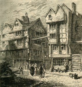 Alte Häuser, die früher in der Butchers Row standen, um 1800, 1881