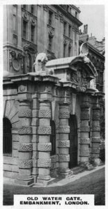 Altes Wasser Tor, Embankment, London, um 1920er Jahre