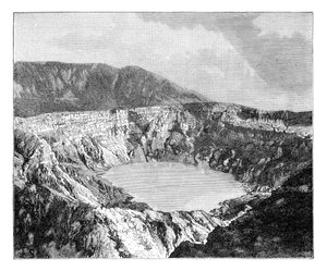Einer der drei Krater von Poas, ca. 1890