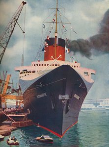 Eines der größten Schiffe der Welt. Der französische Liner Normandie, 1937 von Unbekannt