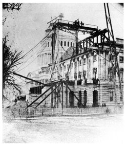 Einer der Flügel des Kapitols kurz vor der Fertigstellung, Washington DC, USA, c. 1860 1955