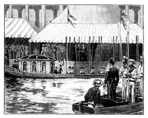Eröffnung der Londoner Kohlenbörse, königlicher Umzug, Custom-House Quay, London, ca. 1888