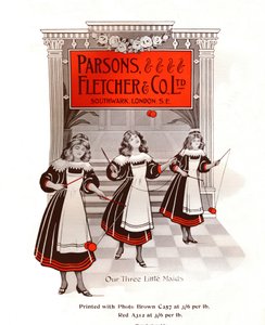 Unsere drei kleinen Mägde - Parsons, Fletcher & Co., Ltd. Werbung, 1909