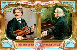 Pablo de Sarasate und Franz Liszt, ca. 1900