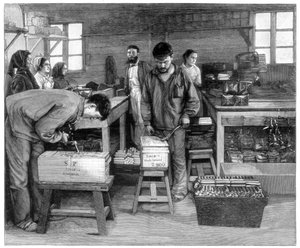 Verpacken von Patronen in Kisten in Isleten, nahe Flüelen, Schweiz, 1893 von Unbekannt