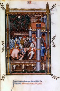 Heidnische Priester begrüßen Sisinnius an den Toren von Paris, 1317 von Unbekannt