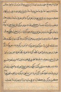 Seite aus Geschichten eines Papageis Tuti-nama: Textseite, ca. 1560 von Unbekannt