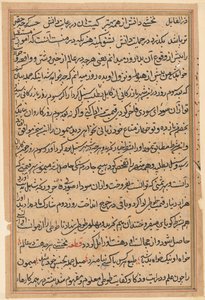 Seite aus Geschichten eines Papageis Tuti-nama: Textseite, ca. 1560 von Unbekannt