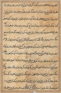 Seite aus Geschichten eines Papageis Tuti-nama: Textseite, ca. 1560