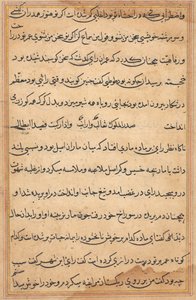 Seite aus Geschichten eines Papageis Tuti-nama: Textseite, ca. 1560 von Unbekannt