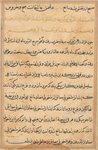 Seite aus Geschichten eines Papageis Tuti-nama: Textseite, ca. 1560 von Unbekannt