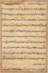 Seite aus Geschichten eines Papageis Tuti-nama: Textseite, ca. 1560 von Unbekannt