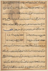 Seite aus Geschichten eines Papageis Tuti-nama: Textseite, ca. 1560 von Unbekannt