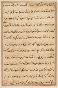 Seite aus den Geschichten eines Papageis Tuti-nama: Textseite, ca. 1560 von Unbekannt