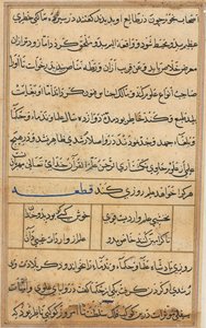 Seite aus Geschichten eines Papageis Tuti-nama: Textseite, ca. 1560 von Unbekannt