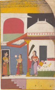 Seite aus einer verstreuten Ragamala-Serie, Girlande der musikalischen Modi (ca. 1710) von Unbekannt