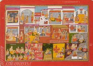 Seite aus einer Serie des Bhagavata Purana, ca. 1780
