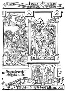 Seite aus der Biblia Pauperum, 15. Jahrhundert, 1870