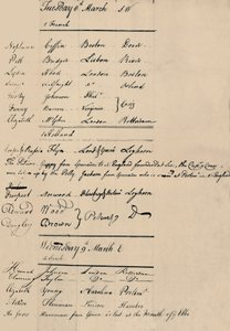 Seite aus dem Ankunfts- und Verlustbuch bei Lloyds, 1774, 1928 von Unbekannt