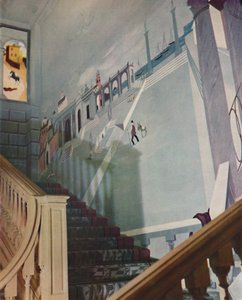 Gemaltes Fresko für eine Treppe, 1933