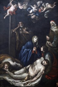 Gemälde in der Chiesa del Carmine, Martina Franca, Apulien: Christus vom Kreuz abgenommen, Martina Franca, Italien
