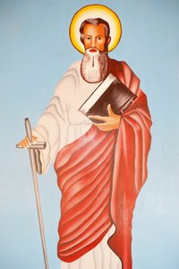 Gemälde in der Kathedrale von Kpalime: Heiliger Paulus, Lome, Togo