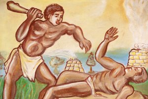 Gemälde in der Kirche Unserer Lieben Frau von Togo: Kain und Abel, Togoville, Togo