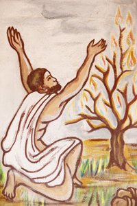 Gemälde in der Kirche Unsere Liebe Frau von Togo: Der brennende Busch, Togoville, Togo von Unbekannt