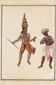 Paar männliche Tempeltänzer, 1820-1825 von Unbekannt