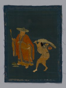 Paneel-Möbelstoff, China, Kangxi-Periode, Qing-Dynastie 1644-1911, 1800-1850