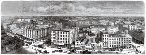 Panorama von Chicago vom Dach des Rathauses, USA, 1871