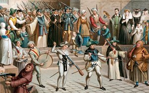 Paris während der Liga La Ligue, 1590 19. Jahrhundert von Unbekannt