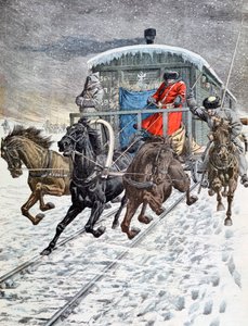 Durchfahrt der Militärwagen auf dem Baikalsee, Sibirien, Russland, 20. Jahrhundert von Unbekannt