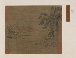 Pavillon am Frühlingsfluss, Ming- oder Qing-Dynastie, 16.-19. Jahrhundert von Unbekannt