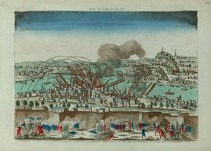 Perspektivische Ansicht der Belagerung und Bombardierung der Stadt Lyon im Oktober 1793, ca. 1793 von Unbekannt
