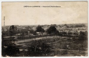 Picardie, Aisne (02), Crepy in Laonnois (Crepy-en-Laonnois): Panorama von Notre-Dame - Postkarte Ende 19. Anfang 20. Jahrhundert