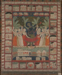 Pichvai-Wandbehang mit der Verehrung von Shri Nathaji, 1825-1850