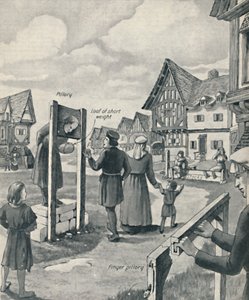 Pranger und Schandpfahl des Mittelalters, ca. 1934 von Unbekannt