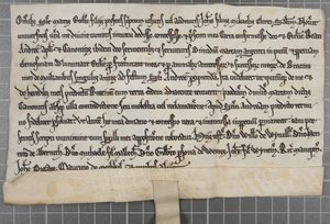 Pittance-Schrift: Urkunde zur Gewährung von Almosen an die Kirche des Heiligen Andreas des Apostels von Unbekannt