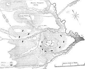 Plan der Aktion am Ingogo, 8. Februar 1881, um 1880er Jahre