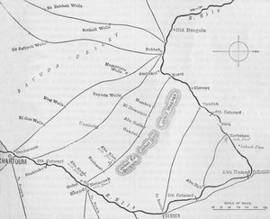 Plan des Kriegsschauplatzes im zweiten Sudan-Feldzug, ca. 1881-85
