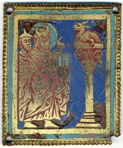 Plakette mit Moses, Aaron und der ehernen Schlange von Unbekannt