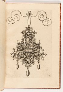 Tafel 4, aus Monilium Bullarum Inauriumque Artificiocissimae Icones, Ioannis Collaert Opus Postremum (Entwürfe für Halsketten, Anhänger und Ohrringe von höchster Kunstfertigkeit, das letzte Werk von Joannis Collaert)