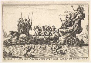 Platte 9: Argonauten Hicleus und Naucleus geführt im Floß von Neptun