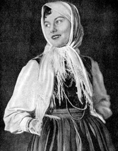 Polnische Frau in traditioneller Kleidung, 1936