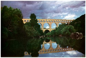 Pont du Gard, römisches Aquädukt, Nîmes, Frankreich, 1956