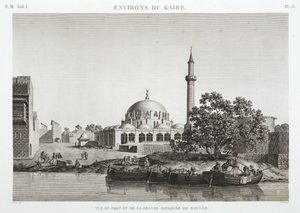 Hafen und Große Moschee von Boulaq, Kairo, Ägypten, ca. 1798 von Unbekannt